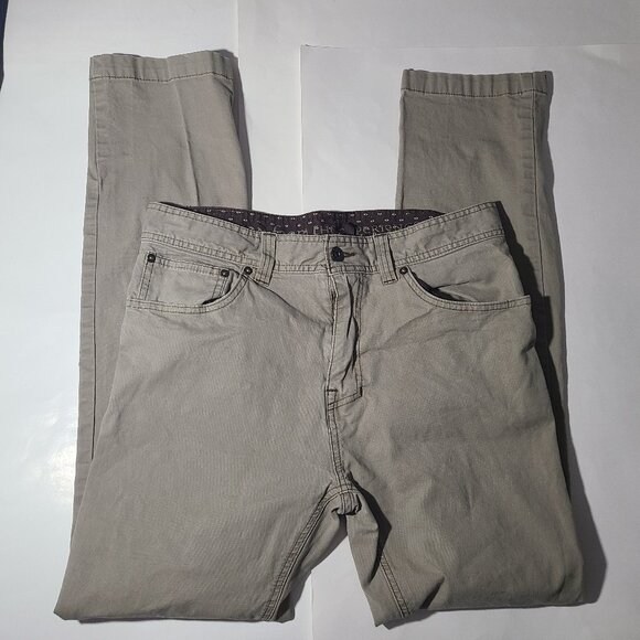 Prana Slim Fit Beige Men's Canvas Pants Size 33 x 32 - Picture 3 of 7